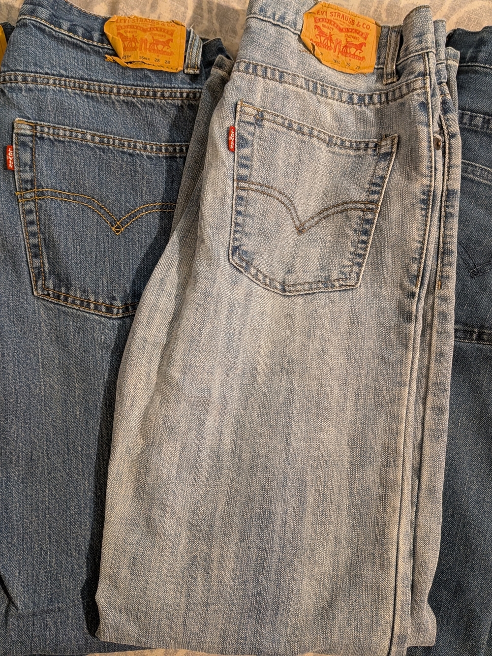 Levi's Two-Tone Blue Denim Jeans Trio